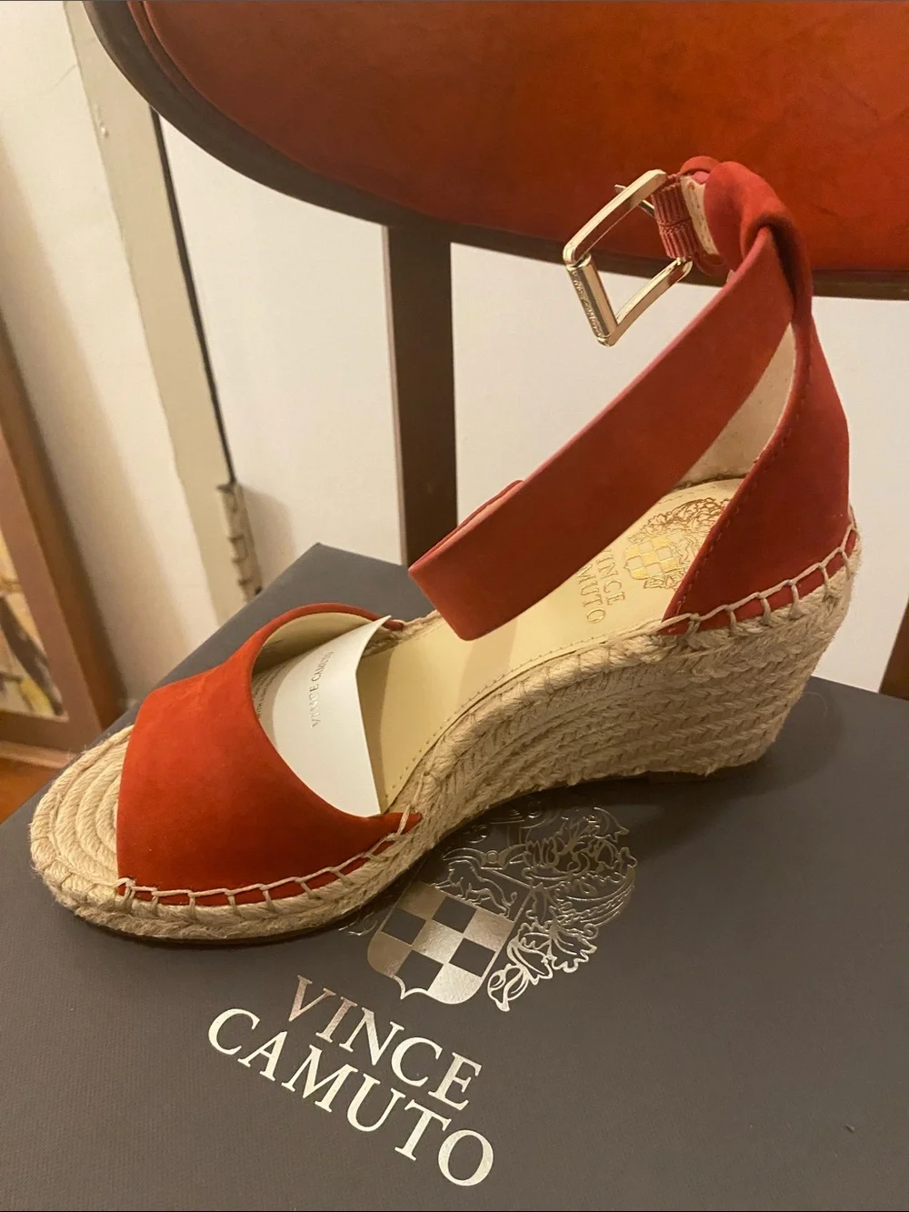 Vince Camuto Red Espadrille Ankle-Strap Sandal